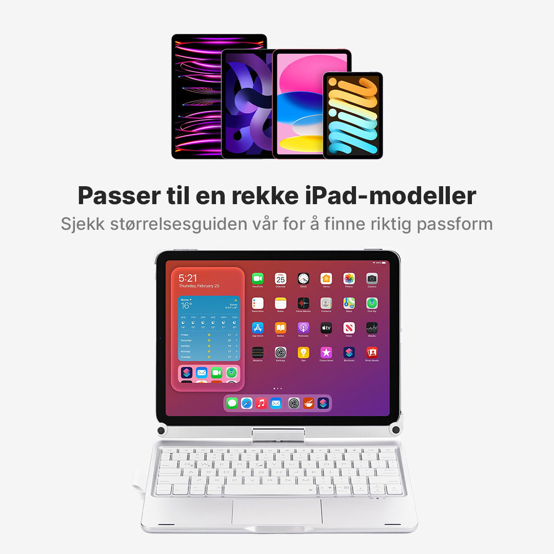 Rotate Pro trådløst tastaturetui for iPad