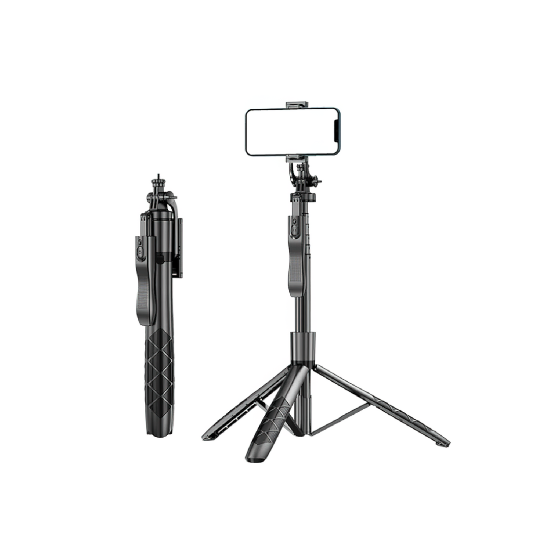 360° panoramisk håndholdt stativ-selfiestang med fjernkontroll for mobiltelefoner