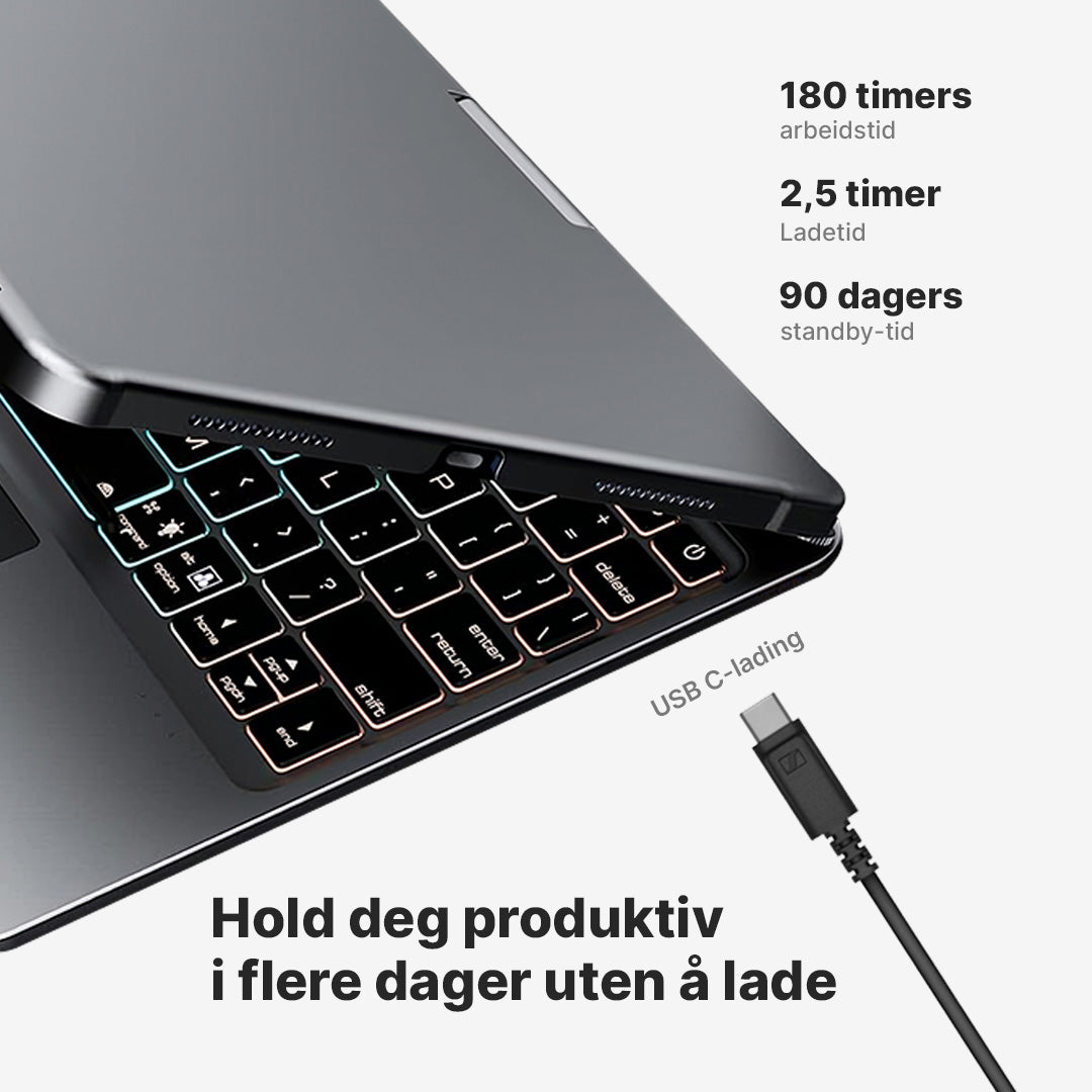 Rotate Pro trådløst tastaturetui for iPad