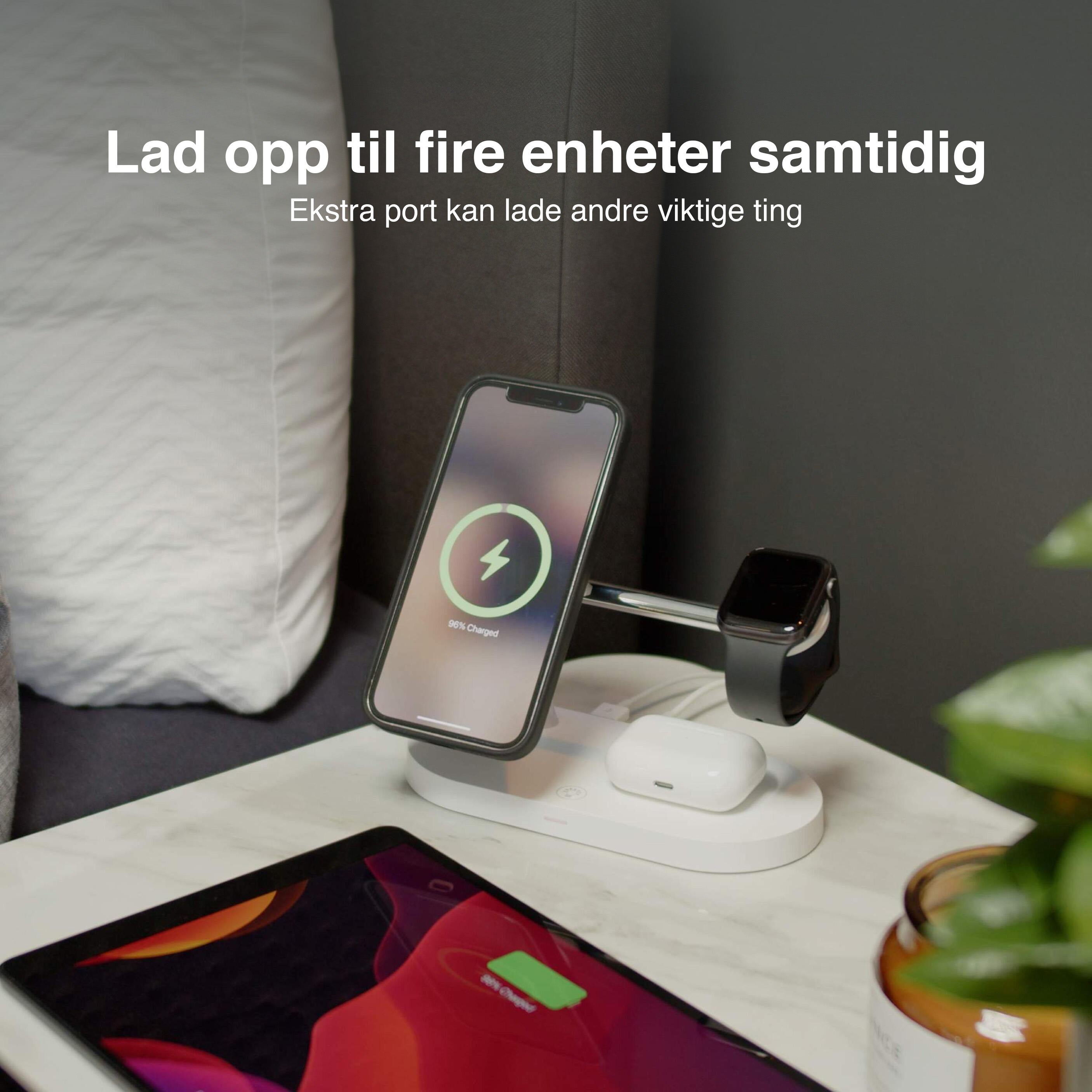 4-i-1 MagSafe trådløs ladestasjon
