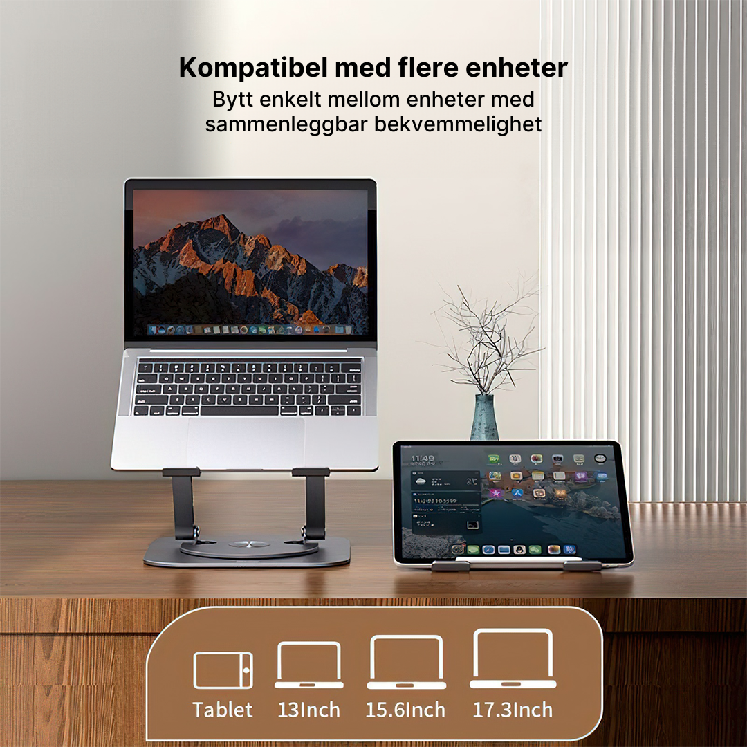 Svingbart stativ for bærbar PC 360