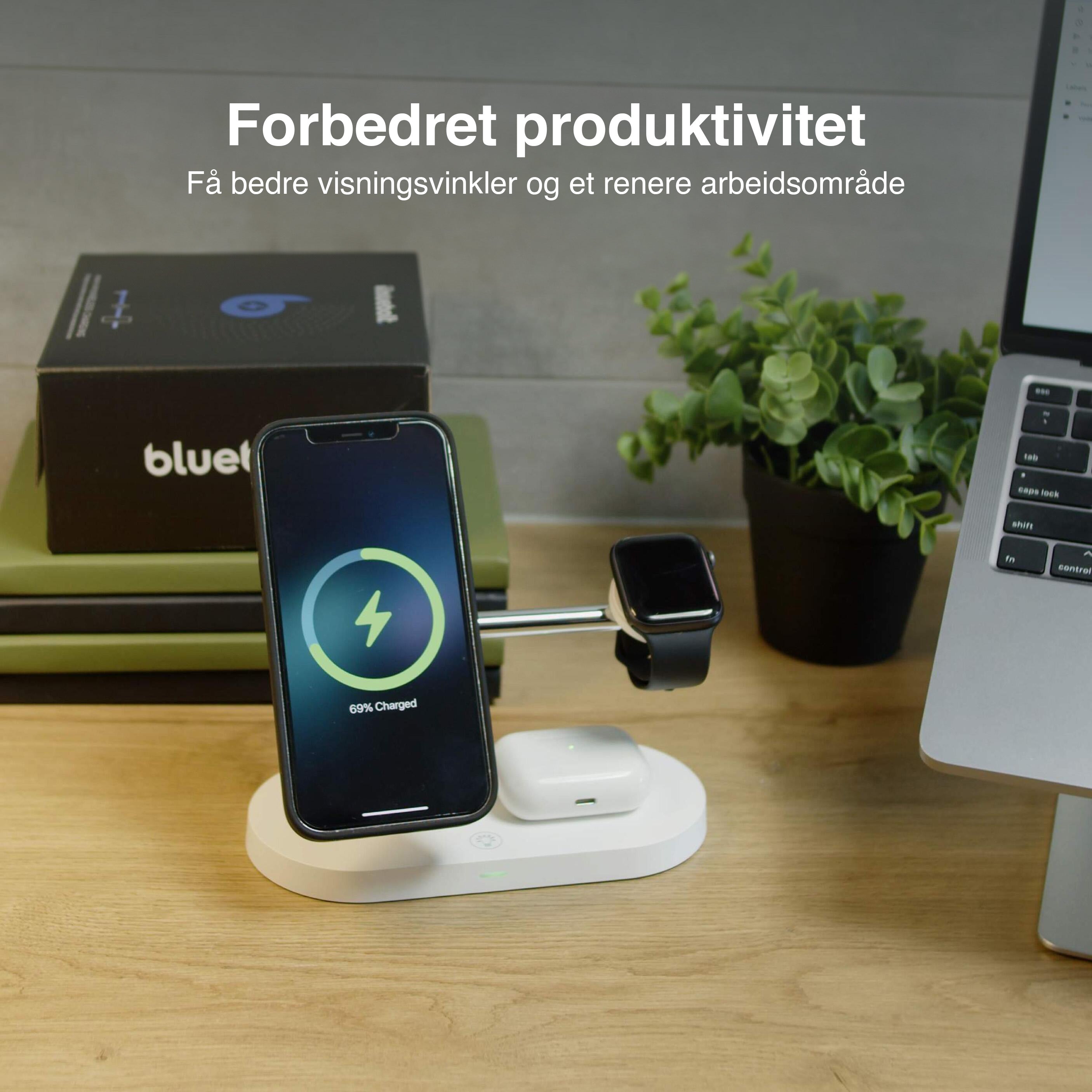 4-i-1 MagSafe trådløs ladestasjon