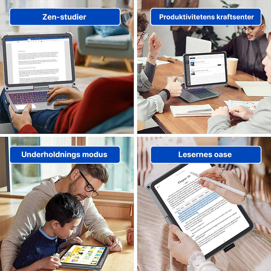 Rotate Pro trådløst tastaturetui for iPad