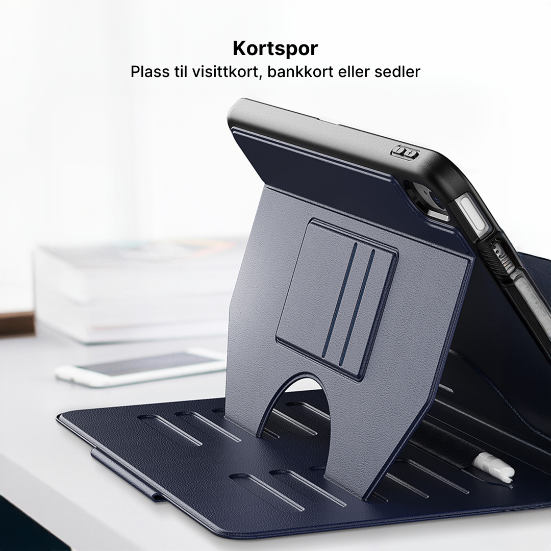 AirFlow Pro iPad-etui med justerbart kickstand og blyantholder