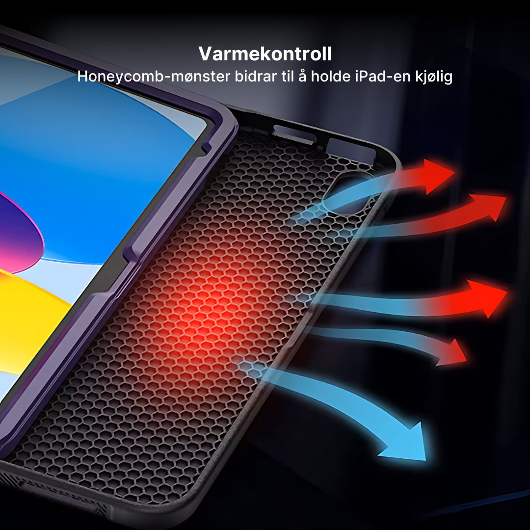AirFlow Pro iPad-etui med justerbart kickstand og blyantholder