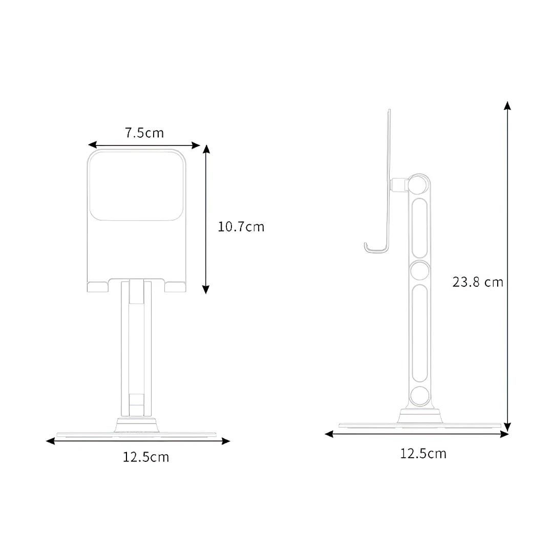 Smarttelefonstativ 360 i aluminium
