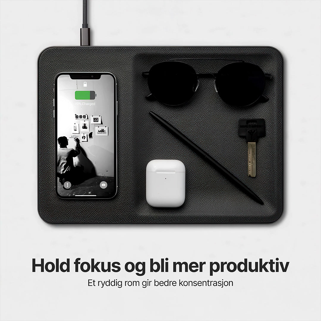 AuraHub Trådløs iPhone-lader og Organizer