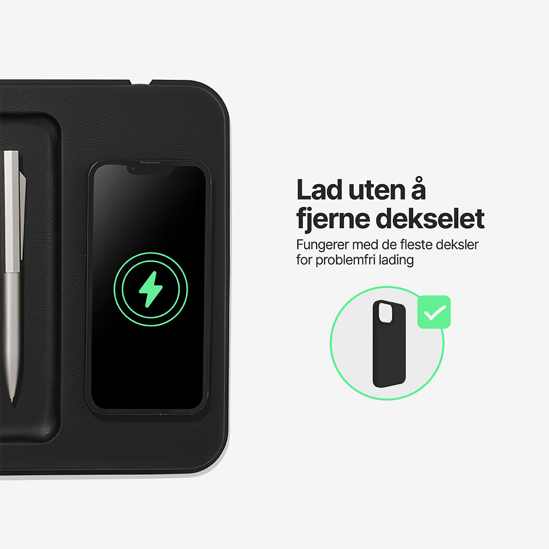 AuraHub Trådløs iPhone-lader og Organizer