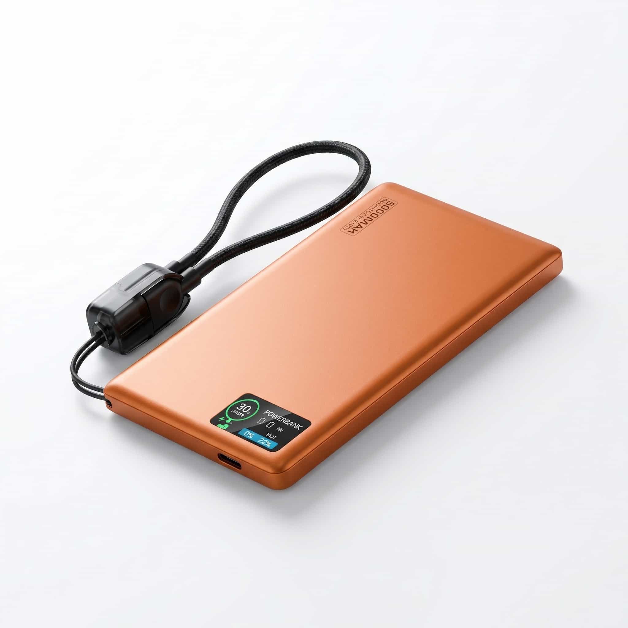 22,5 W ultraslank Q2-powerbank med display