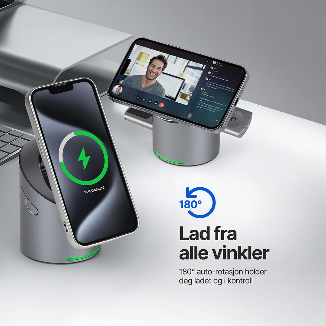 Halo MagSafe 3-i-1 Trådløs Ladestasjon Qi2