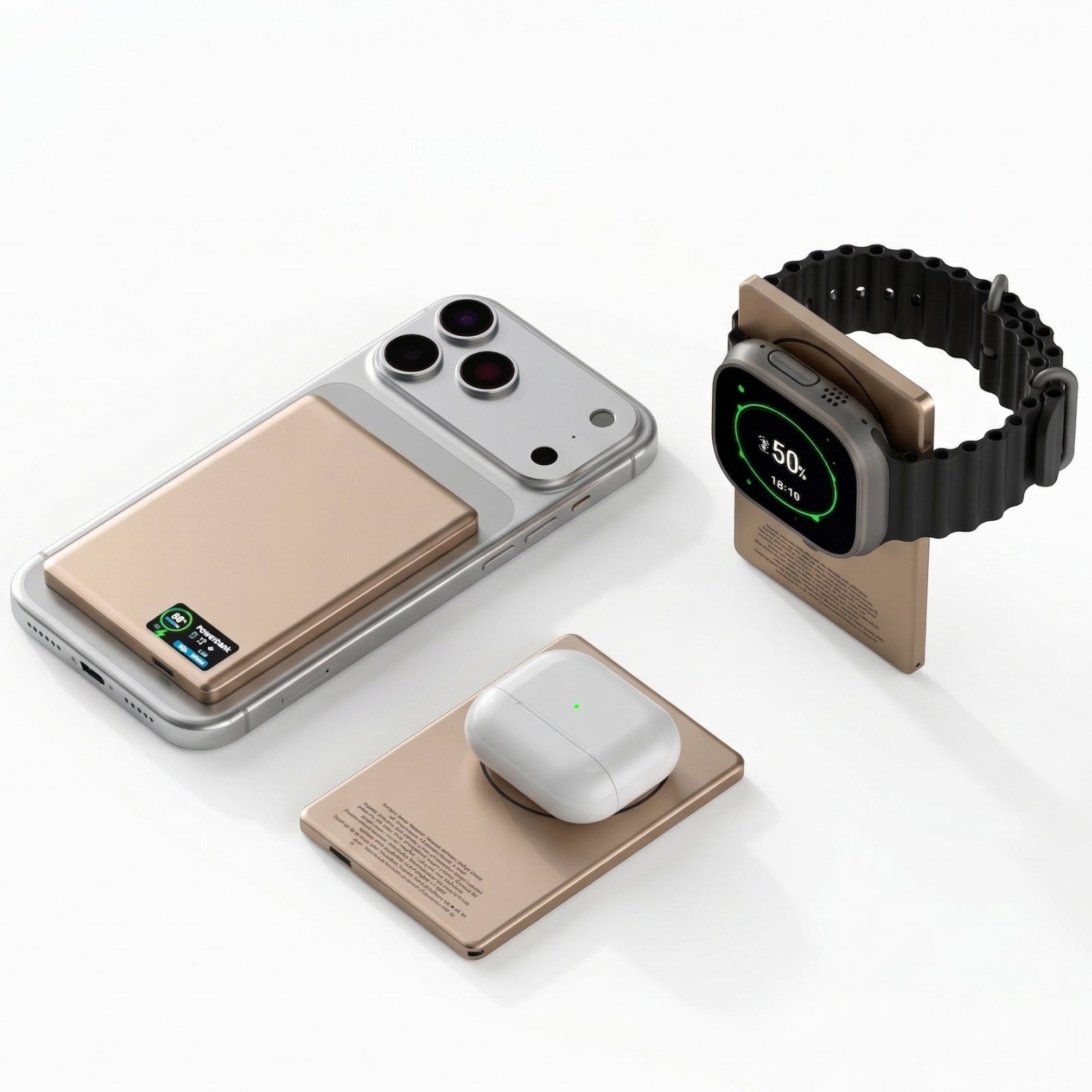 22,5 W ultraslank Q2-powerbank med display