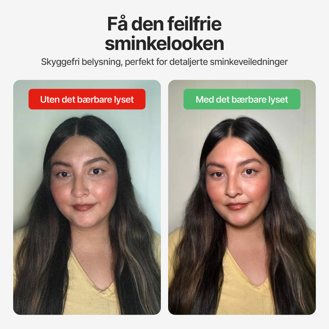 Bærbart selfie-lys med 7 moduser for lysstyrke