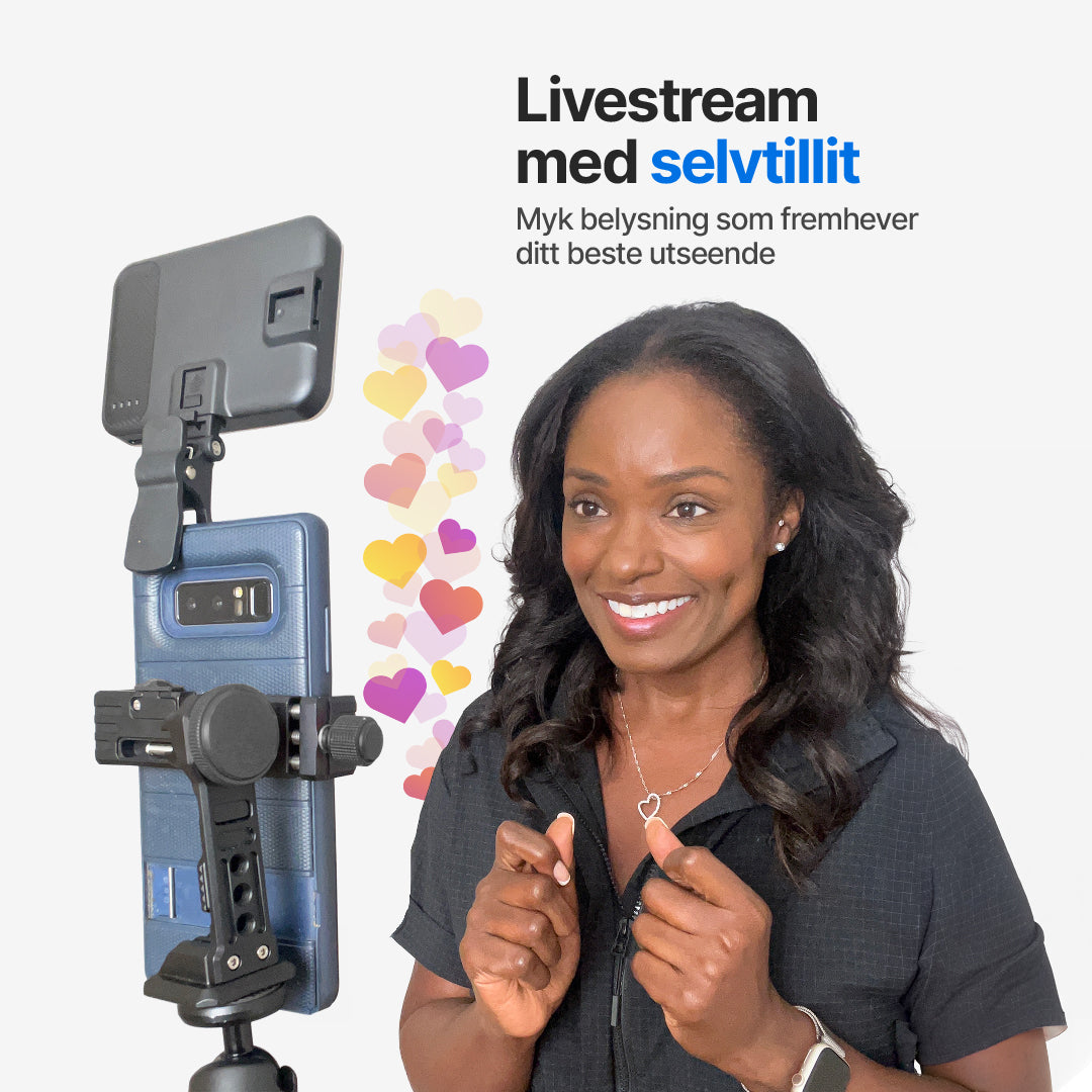 Bærbart selfie-lys med 7 moduser for lysstyrke