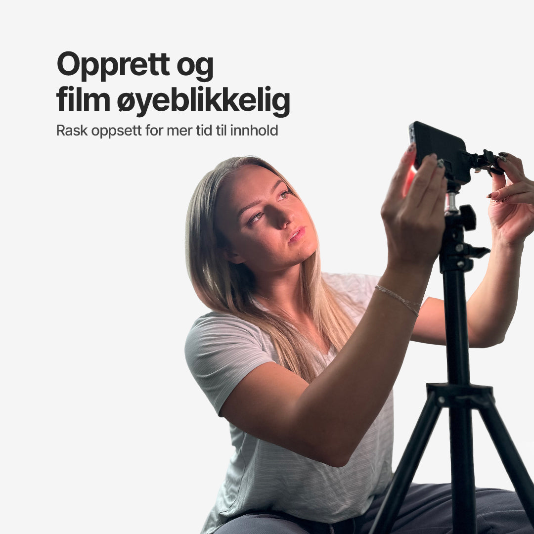 Bærbart selfie-lys med 7 moduser for lysstyrke