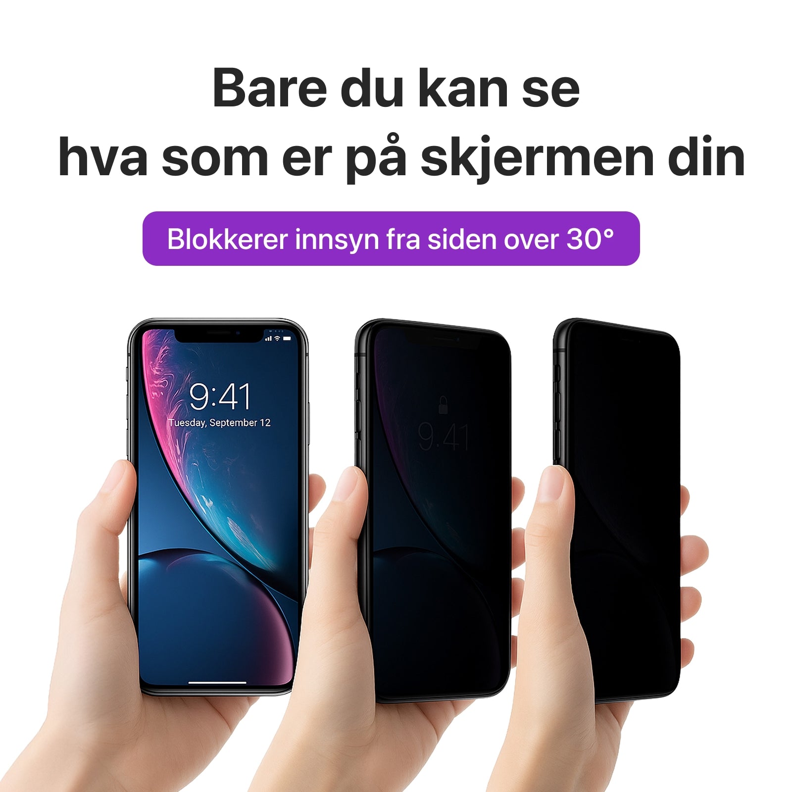 Privacy glass-skjermbeskytter til iPhone