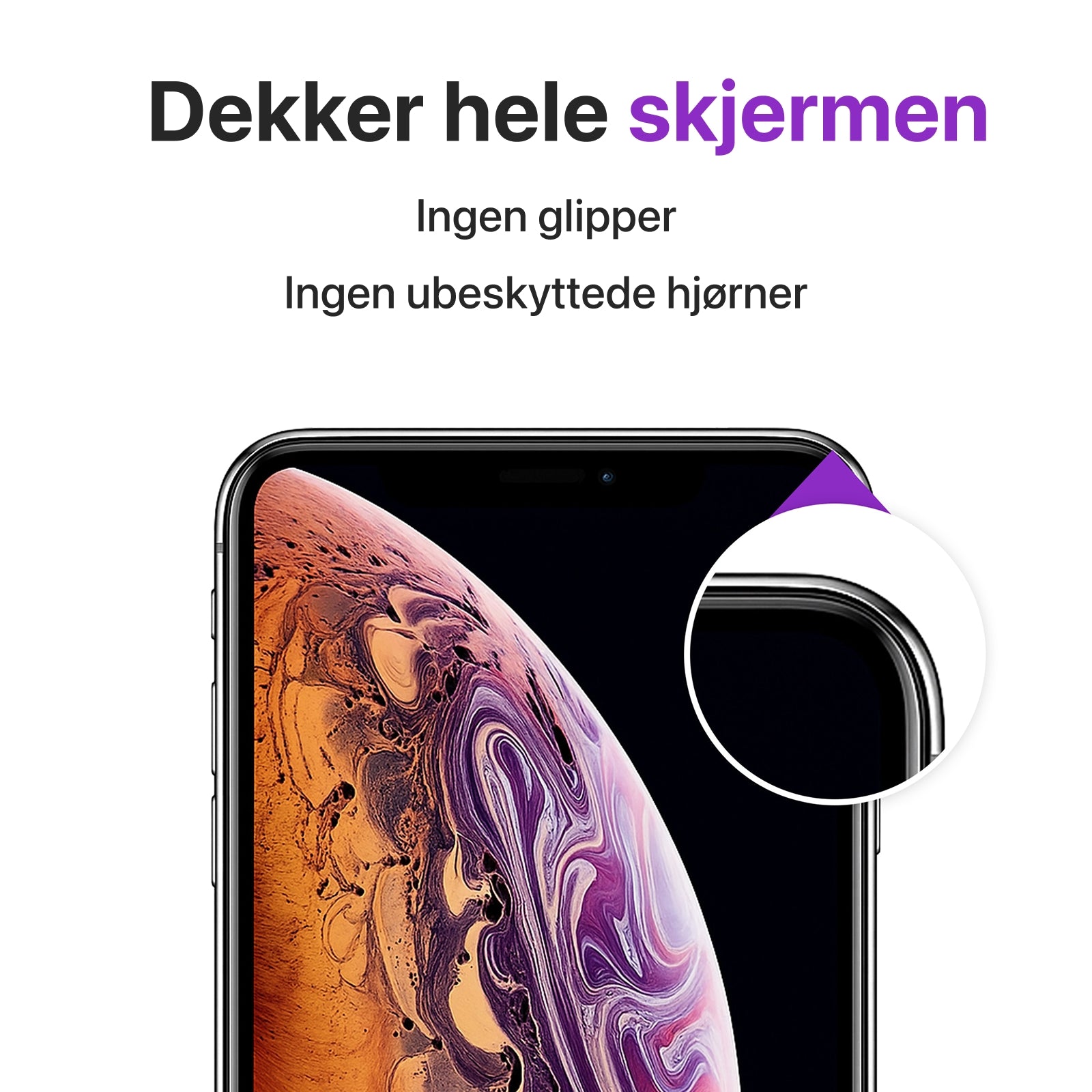 Privacy glass-skjermbeskytter til iPhone