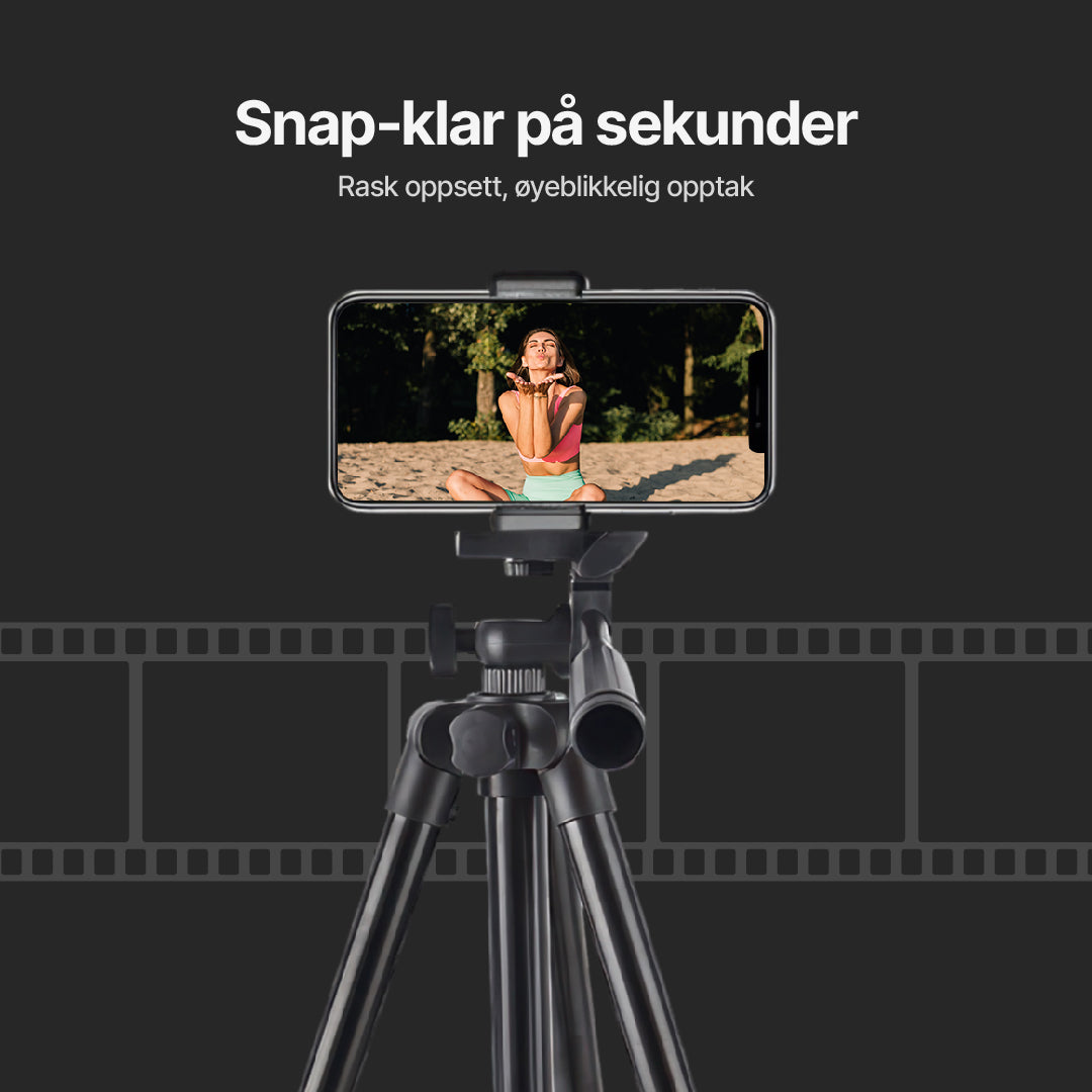 QuickSnap-stativ for kamera og smarttelefon