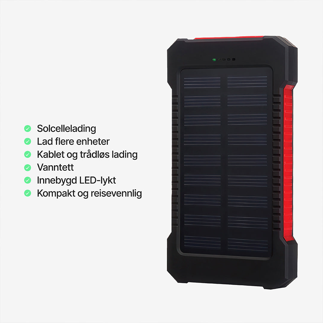 SolaBank trådløs ladende powerbank 10 000 mAh