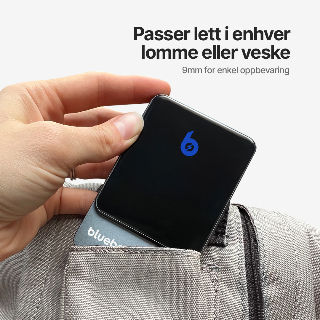 Ultratynn strømbank med 20 W magnetisk trådløs lading