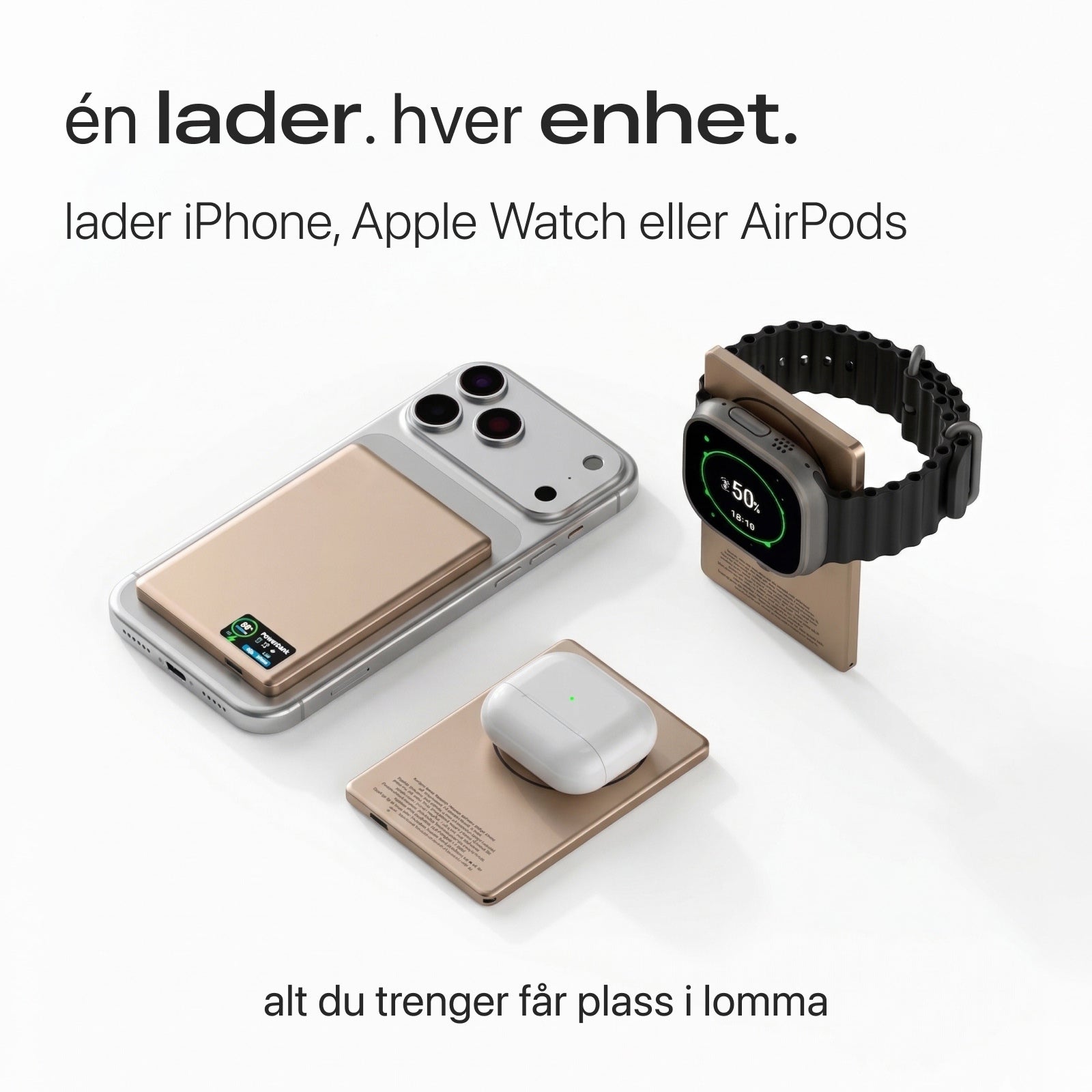 22,5 W ultraslank Q2-powerbank med display