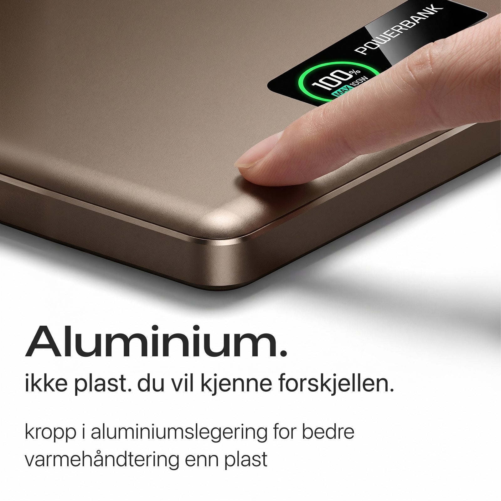 22,5 W ultraslank Q2-powerbank med display