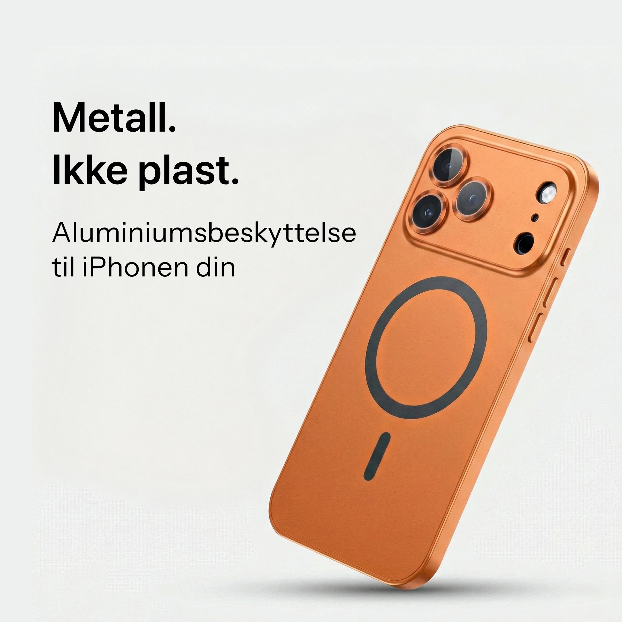 iPhone-deksel i metall med kamerabeskyttelse