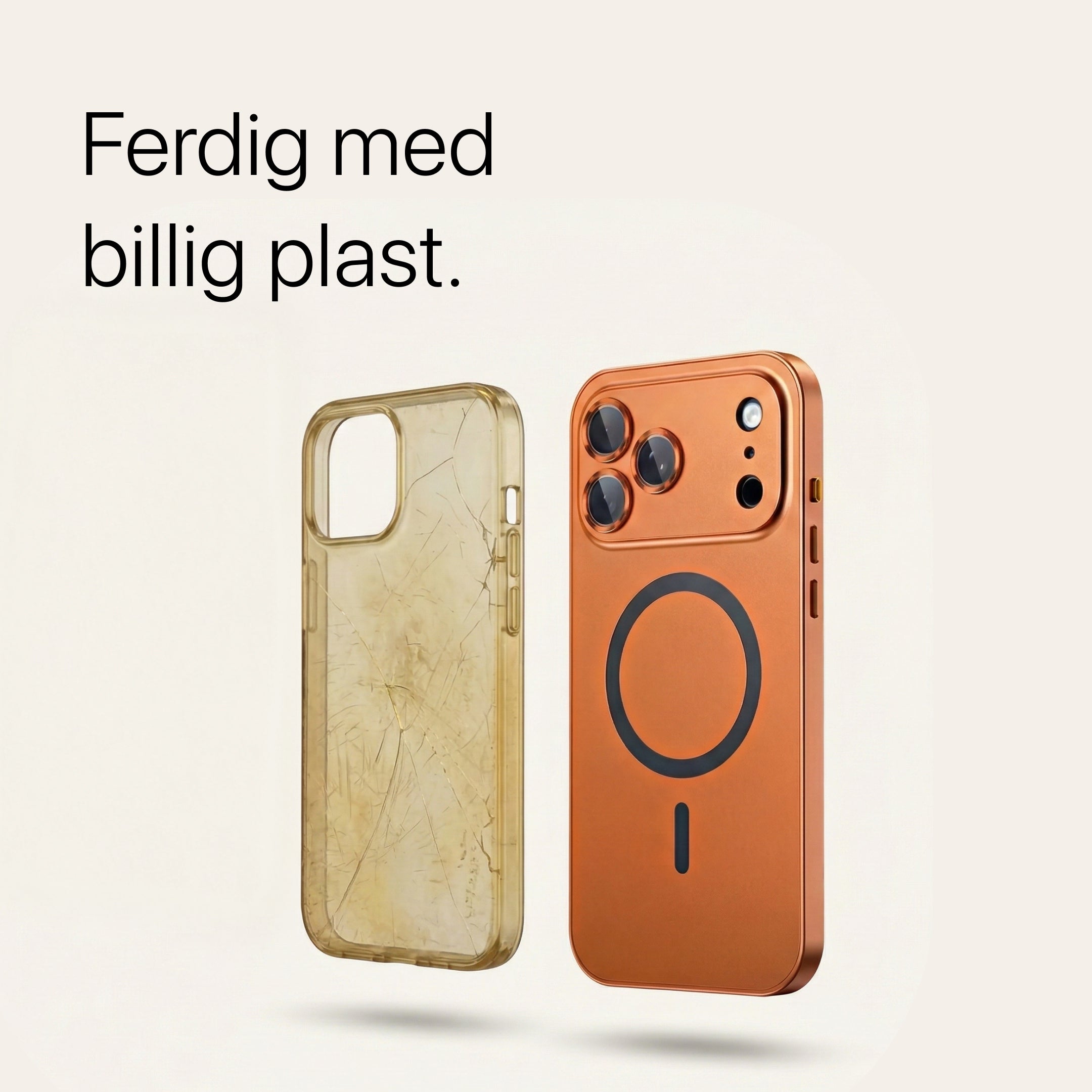 iPhone-deksel i metall med kamerabeskyttelse