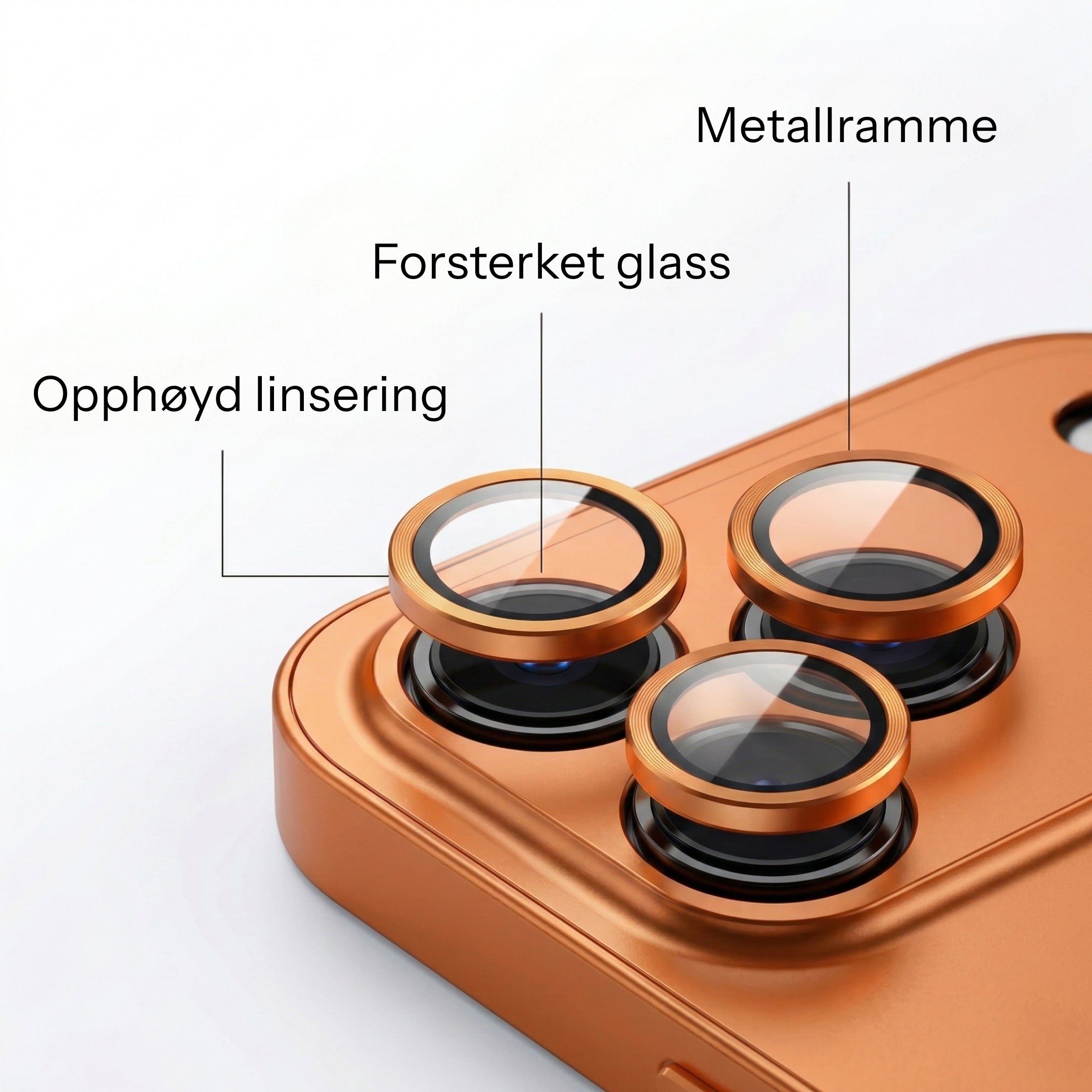 iPhone-deksel i metall med kamerabeskyttelse