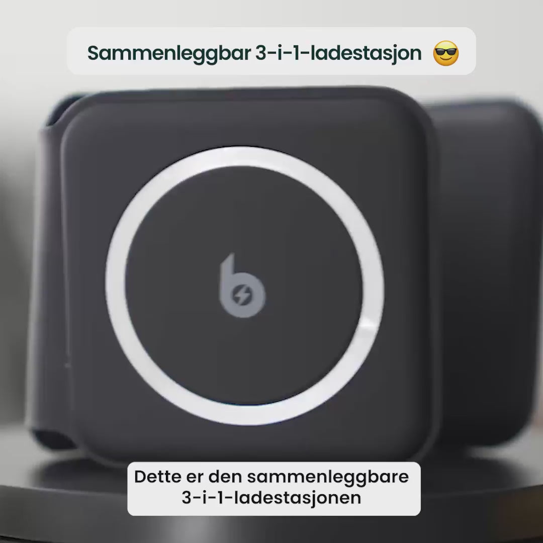 Sammenleggbar 3 i 1 ladestasjon